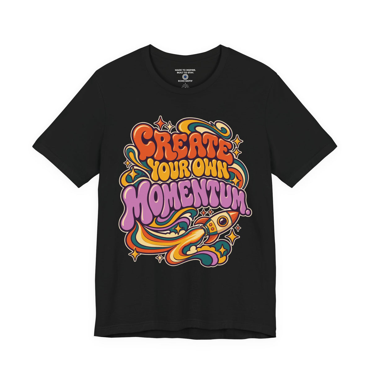 Create Your Own Momentum. — Retro & Psychedelic — Black — front