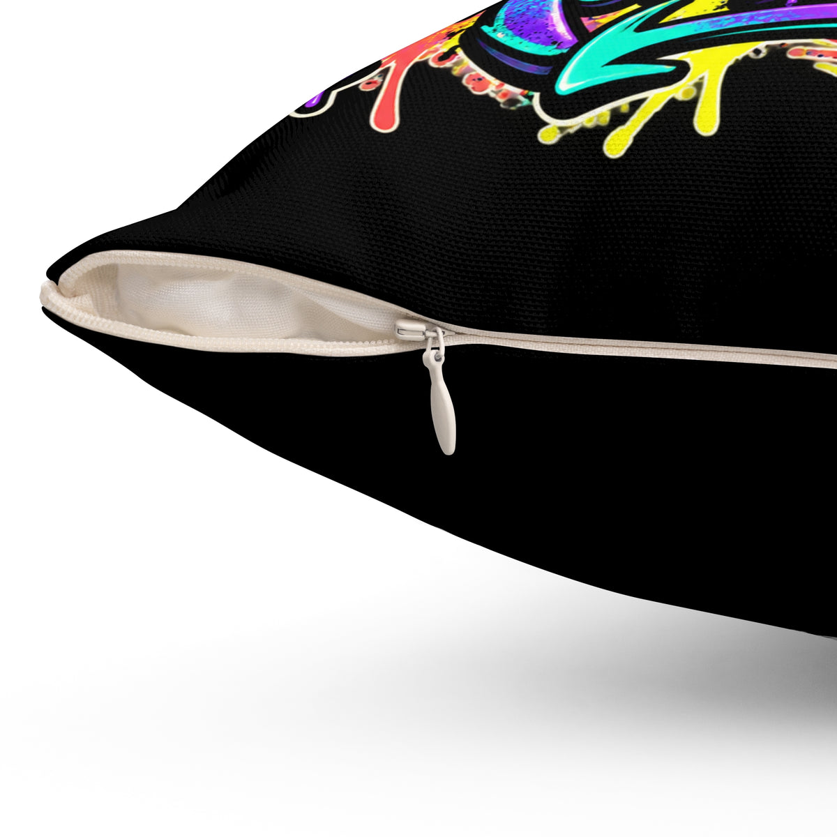 Create Your Own Momentum. Black Spun Polyester Square Pillow — Graffiti & Street Art