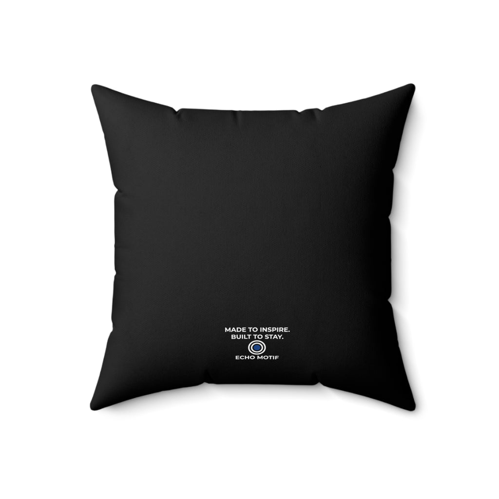 My Energy Is Non-Negotiable Black Spun Polyester Square Pillow — Grunge & Vibrant