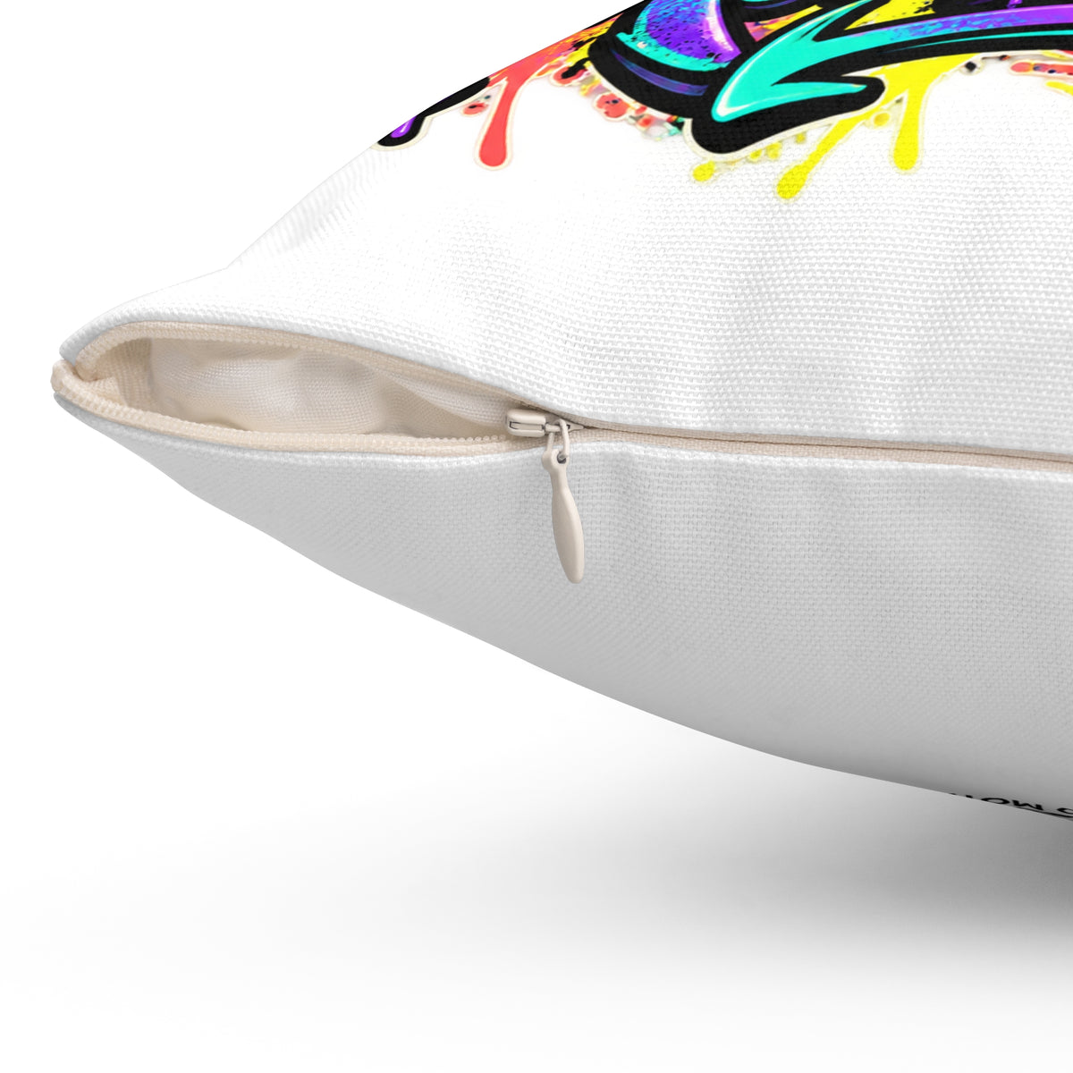 Create Your Own Momentum. White Spun Polyester Square Pillow — Graffiti & Street Art