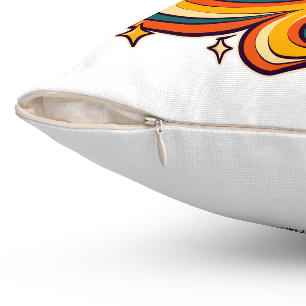 Create Your Own Momentum. White Spun Polyester Square Pillow — Retro & Psychedelic