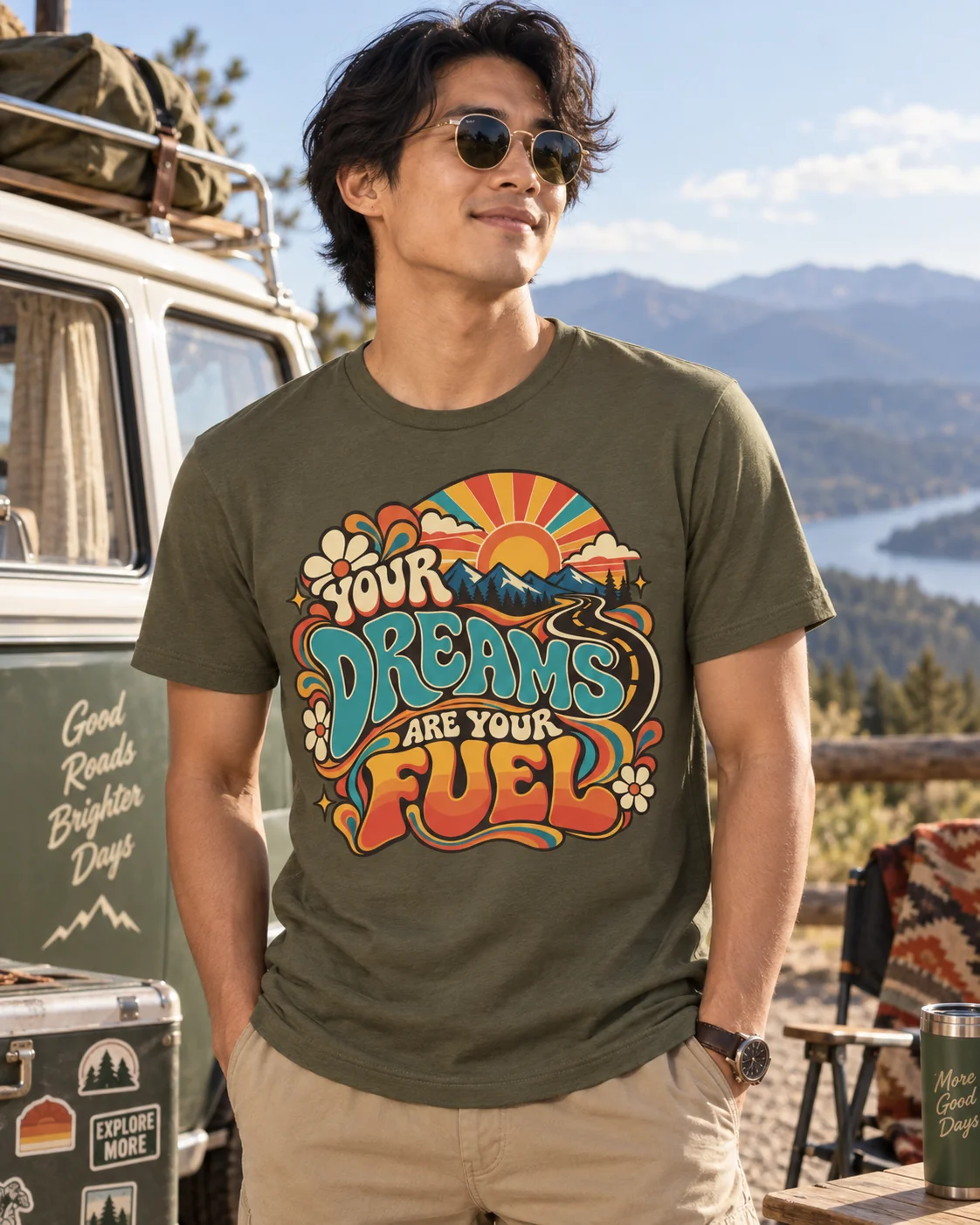 Your Dreams Are Your Fuel T-Shirt — Retro & Psychedelic