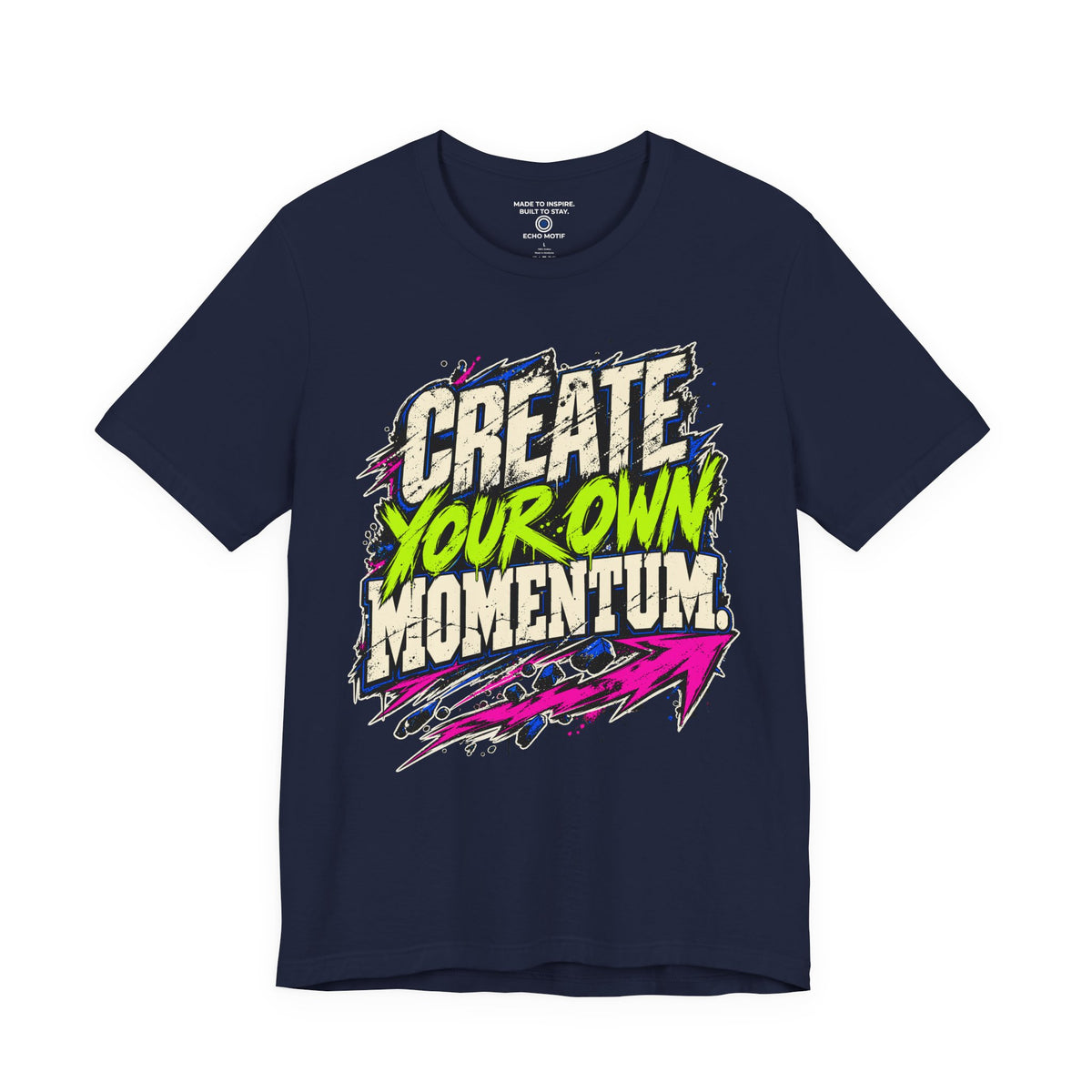 Create Your Own Momentum. — Grunge & Vibrant — Navy — front