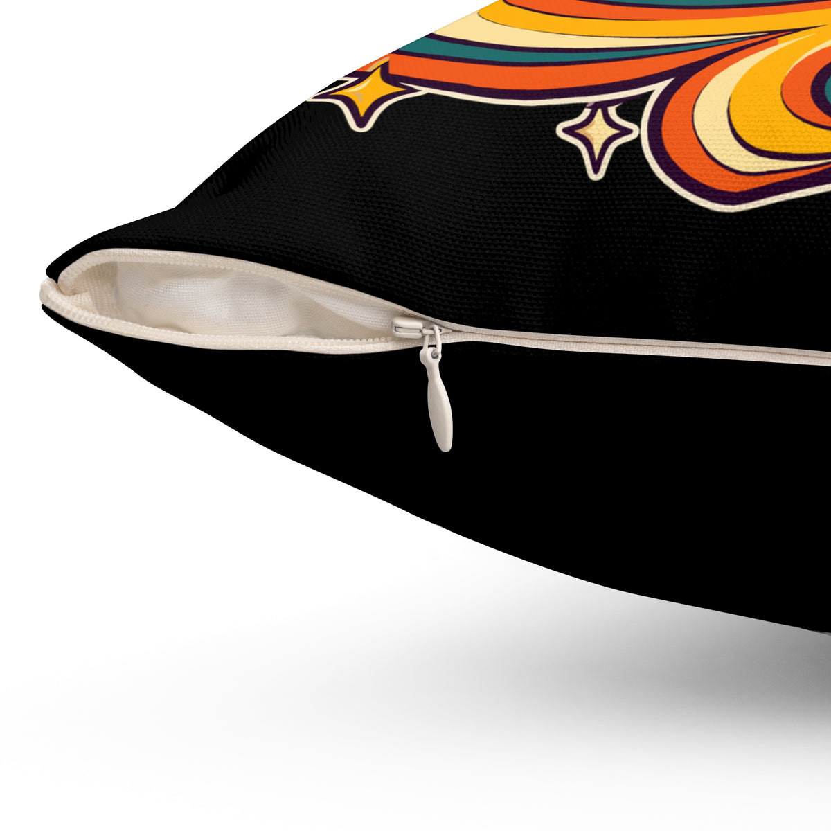 Create Your Own Momentum. Black Spun Polyester Square Pillow — Retro & Psychedelic