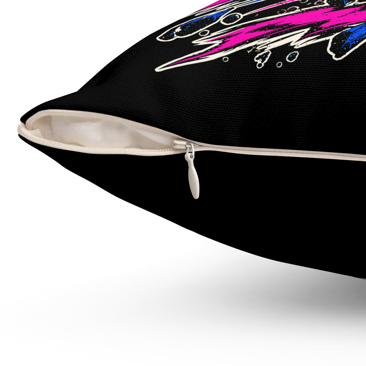 Create Your Own Momentum. Black Spun Polyester Square Pillow — Grunge & Vibrant