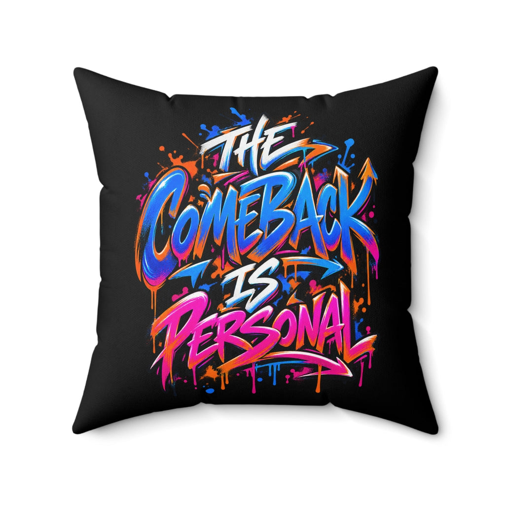 black graffiti pillow 20-inch front