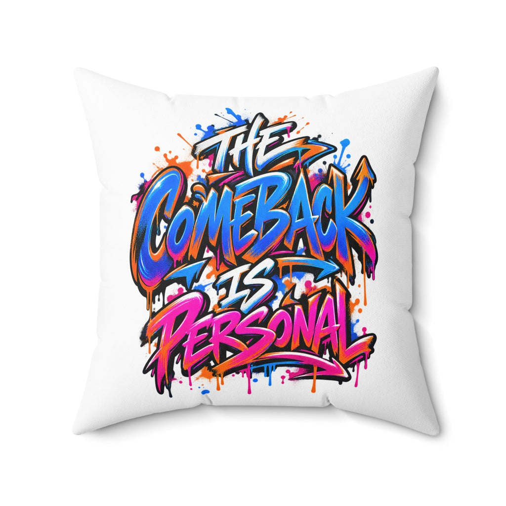 white graffiti pillow 20-inch front