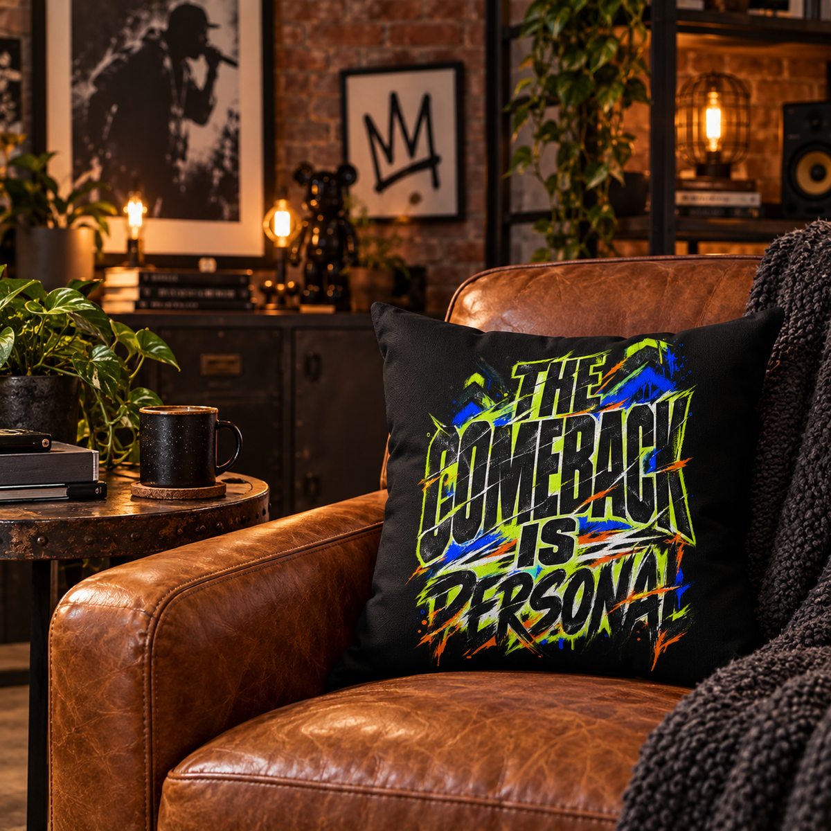 black Grunge & Vibrant pillow lifestyle