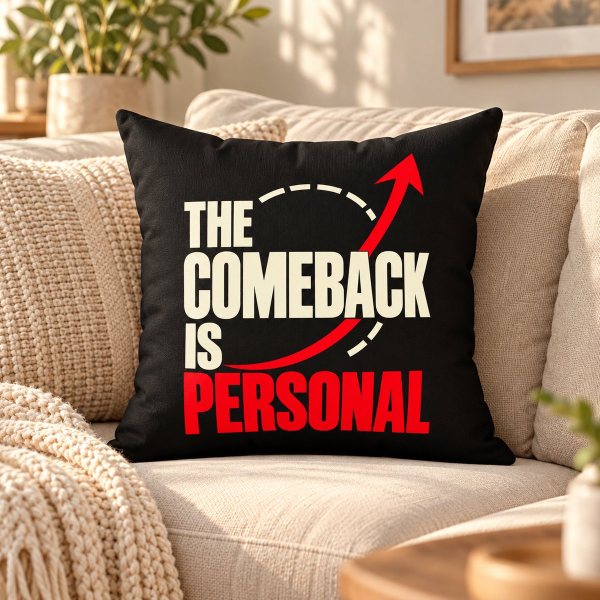 black Modern & Minimalist pillow lifestyle