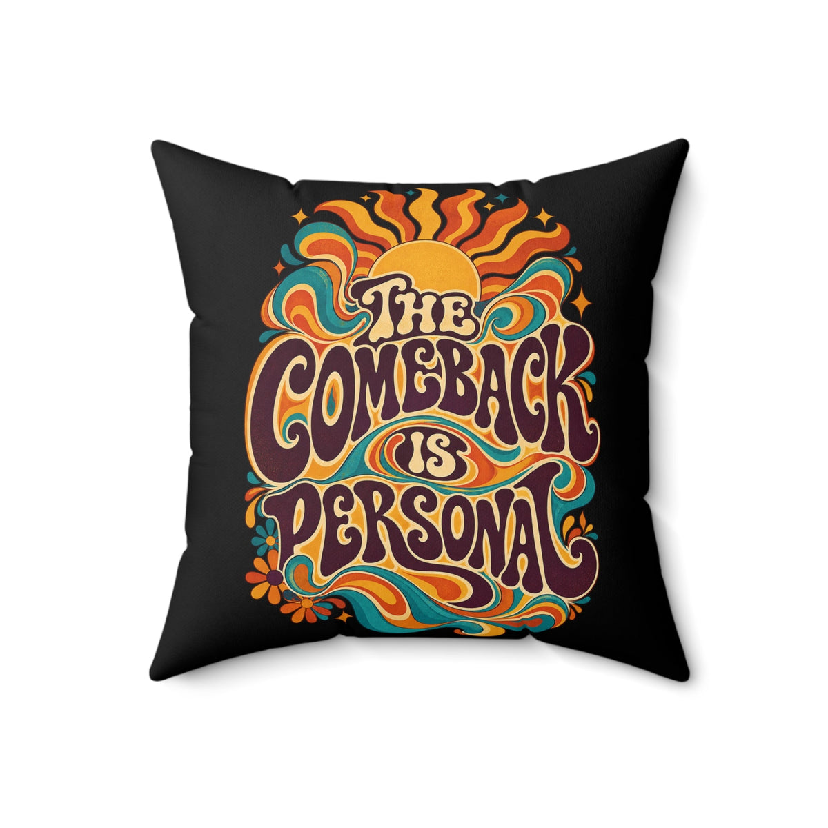 black retro pillow 18-inch front