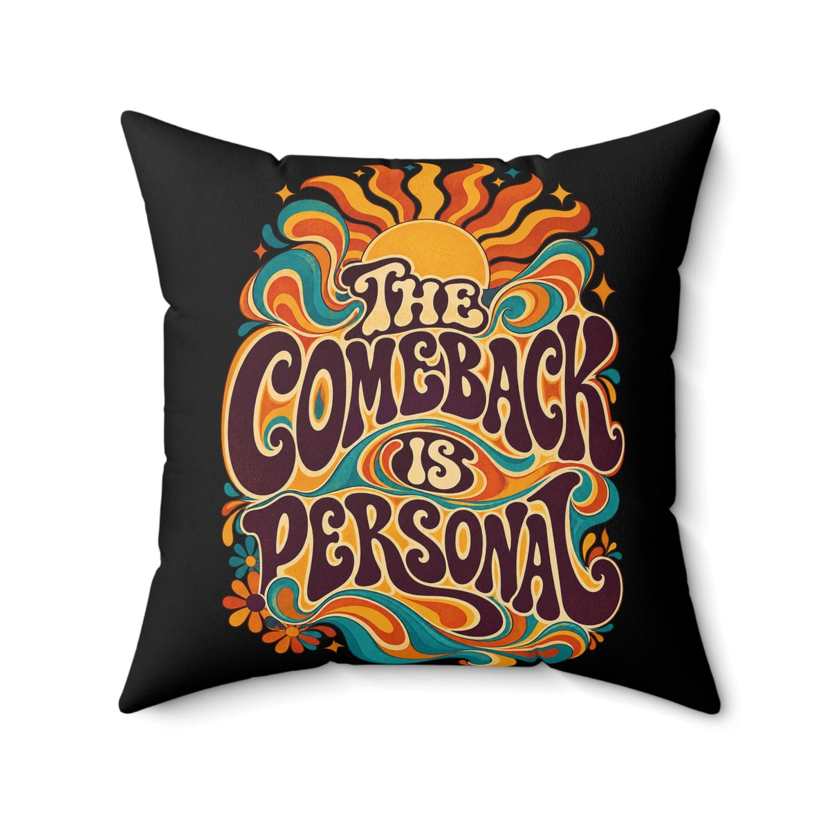 black retro pillow 20-inch front