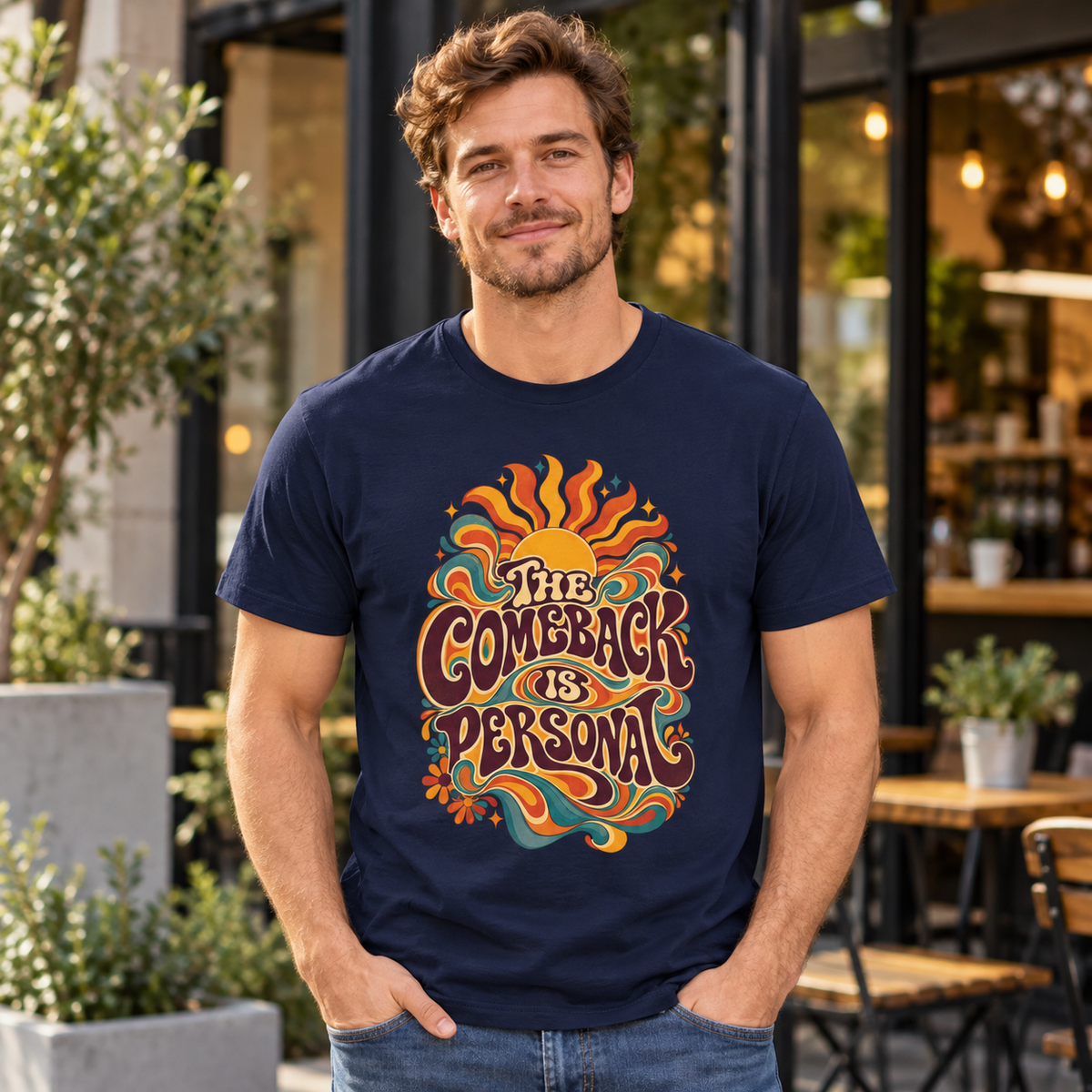 The Comeback Is Personal. — Retro & Psychedelic — Navy — lifestyle