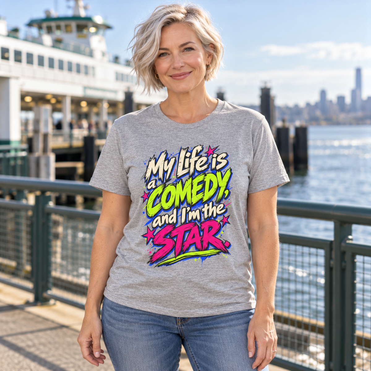 My Life Is A Comedy And I'm The Star. — Grunge & Vibrant — Athletic Heather — lifestyle