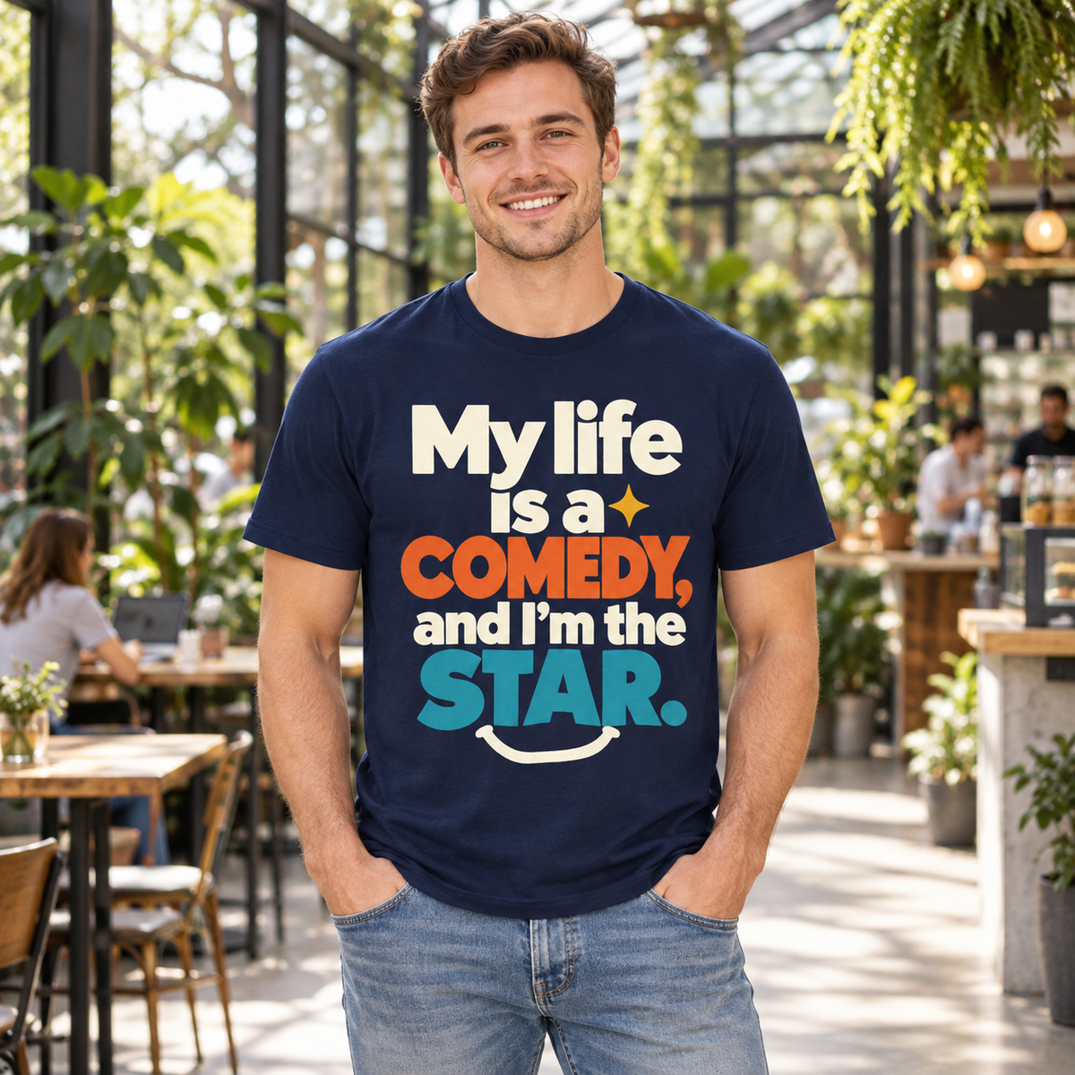 My Life Is A Comedy And I'm The Star. — Modern & Minimalist — Navy — lifestyle