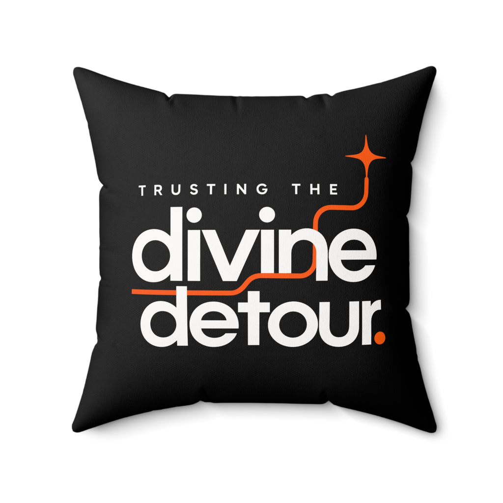 Trusting the divine detour. — modern-minimalist — black pillow — 20-front