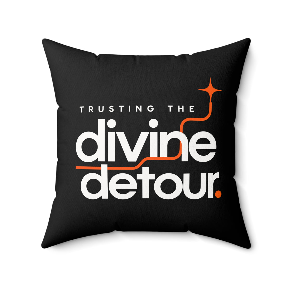 Trusting the divine detour. — modern-minimalist — black pillow — 20-front