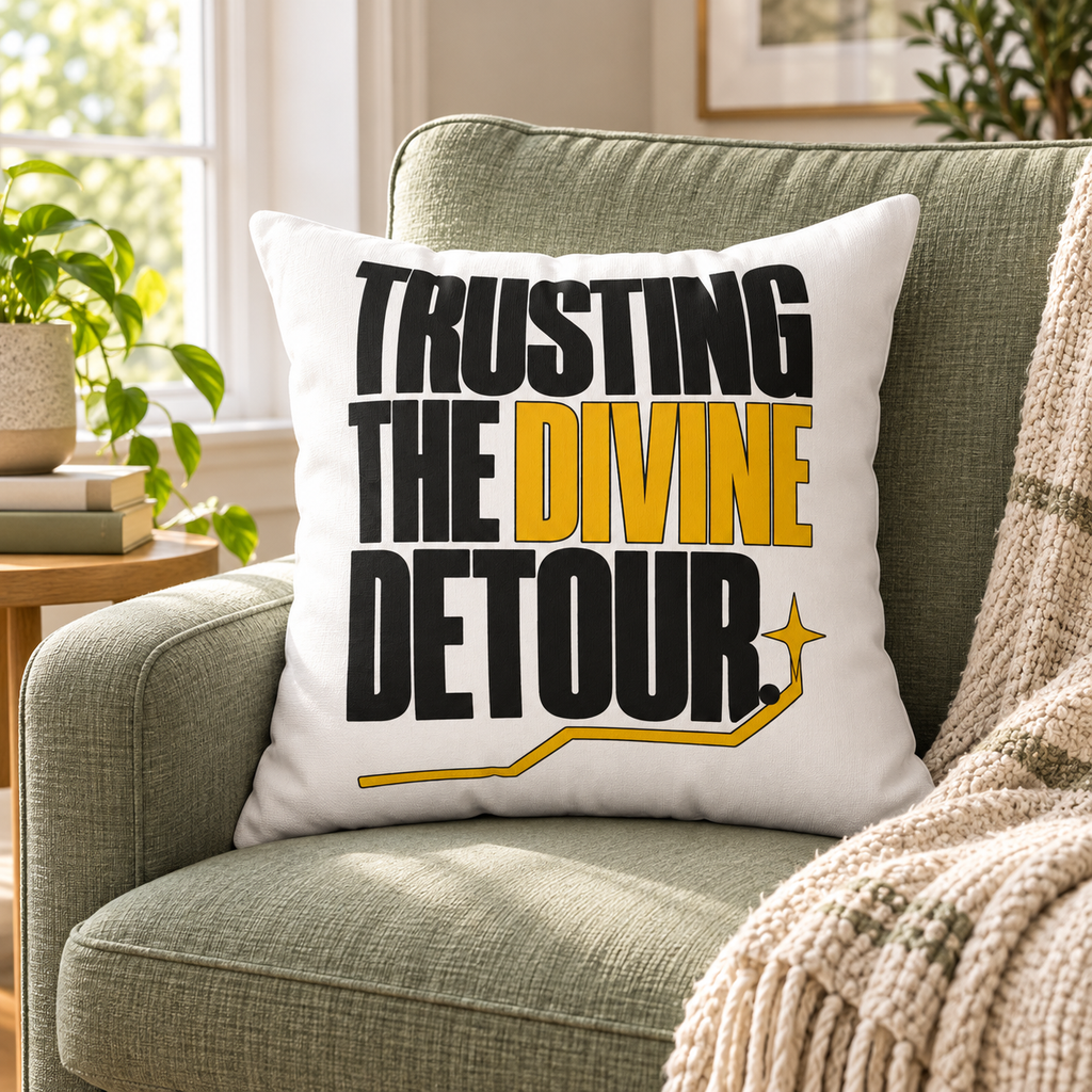 Trusting the divine detour. — simple-direct — white pillow — lifestyle