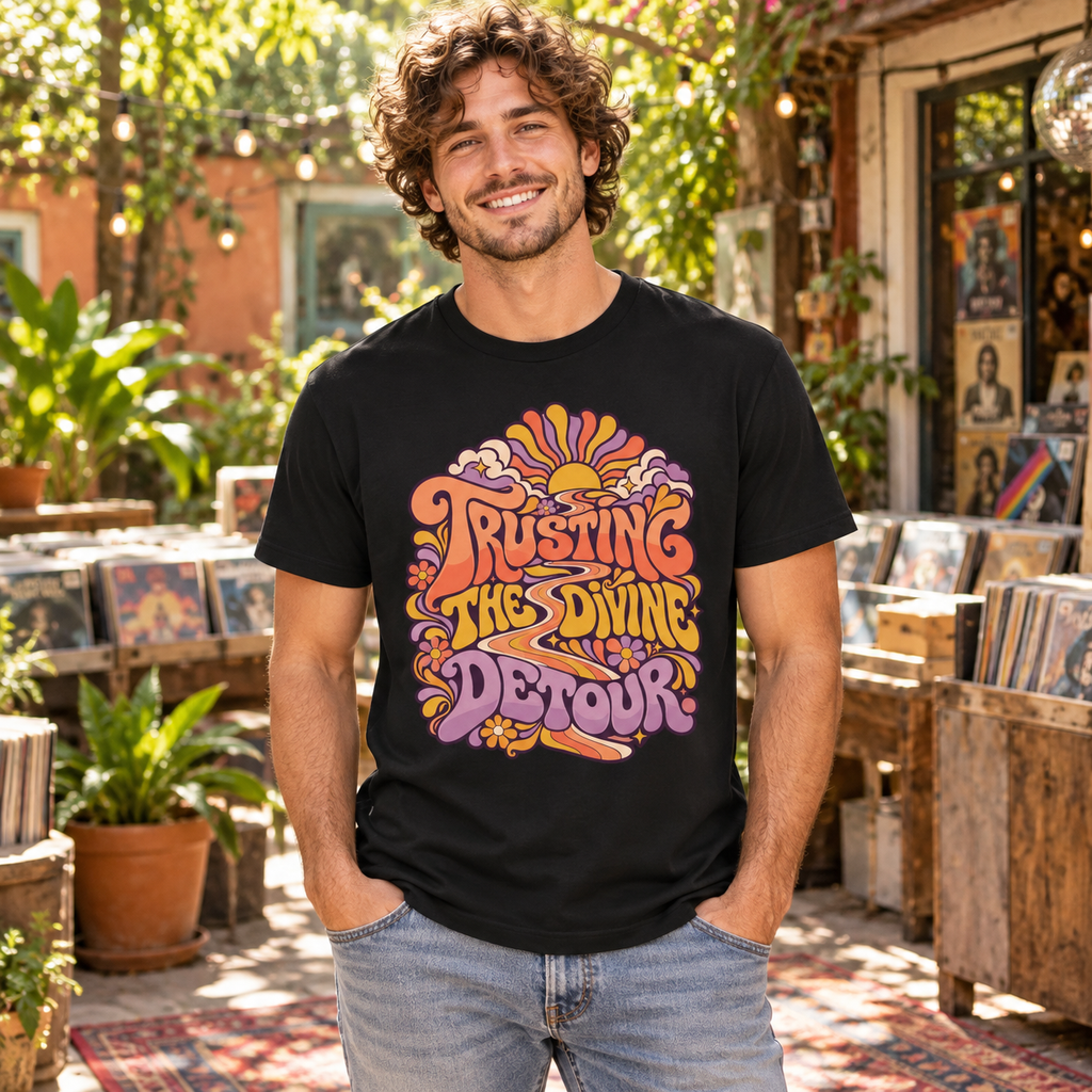 Trusting the divine detour. — Retro & Psychedelic — Black — lifestyle