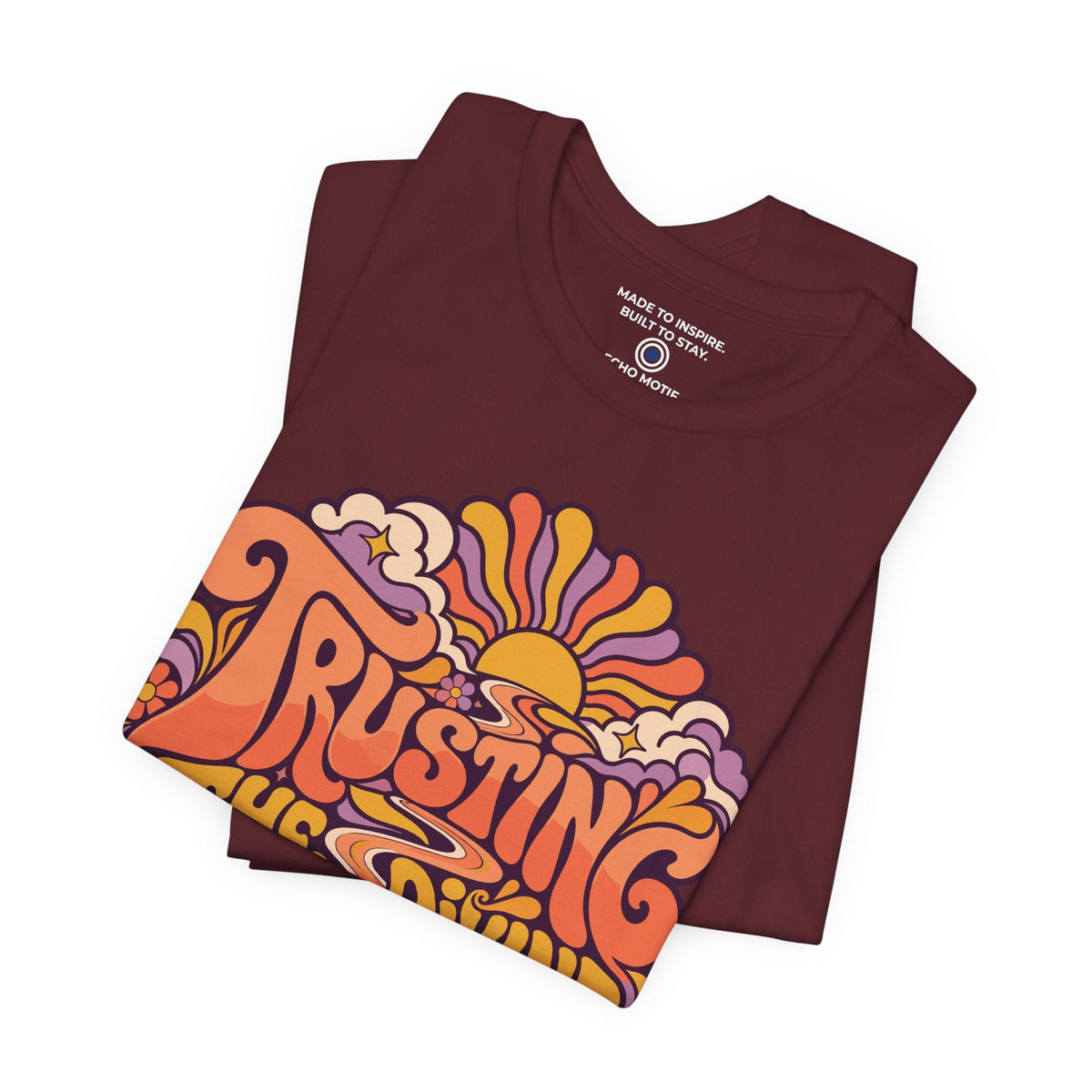 Trusting the divine detour. — Retro & Psychedelic — Maroon — folded