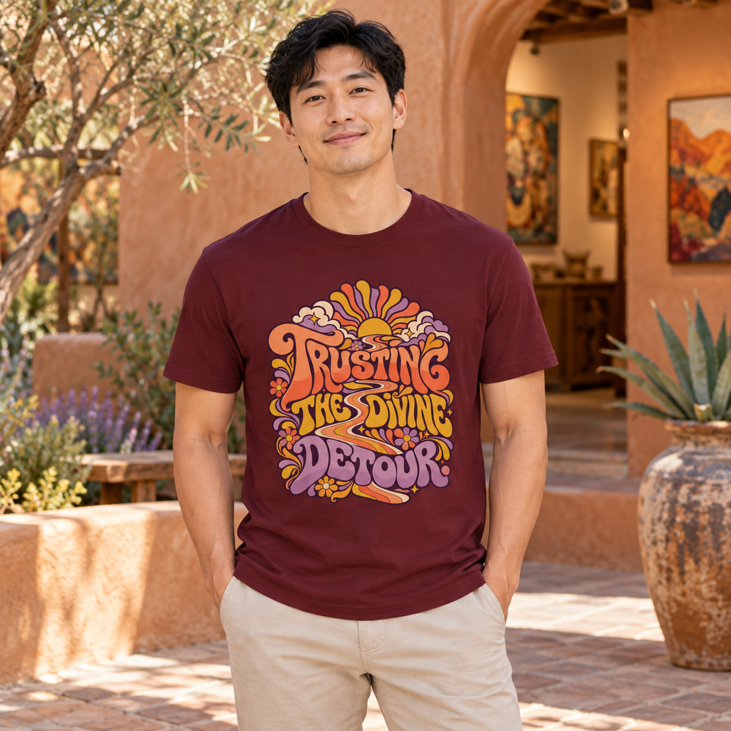 Trusting the divine detour. — Retro & Psychedelic — Maroon — lifestyle