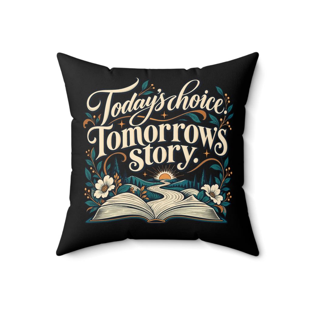 Today’s choice. Tomorrow’s story. — Inspirational & Artistic — Black pillow — front18