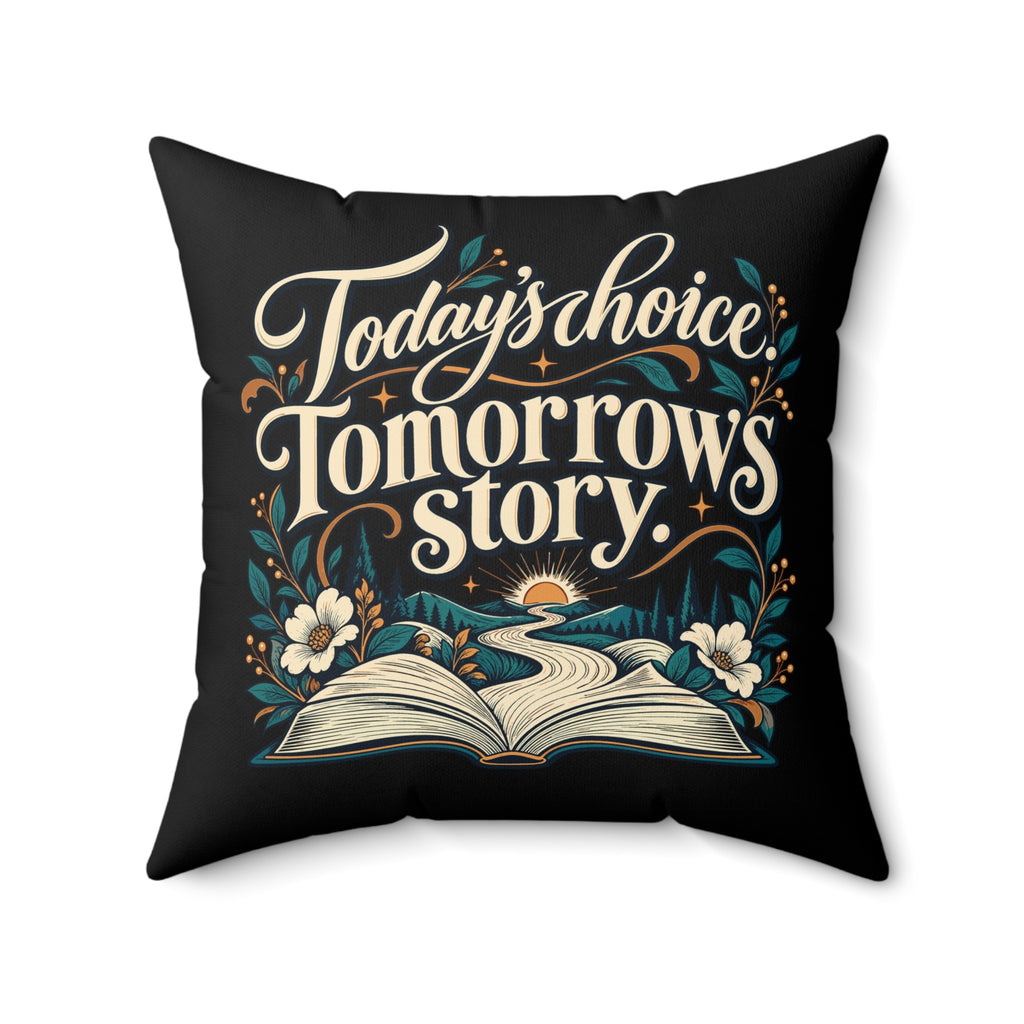 Today’s choice. Tomorrow’s story. — Inspirational & Artistic — Black pillow — front20