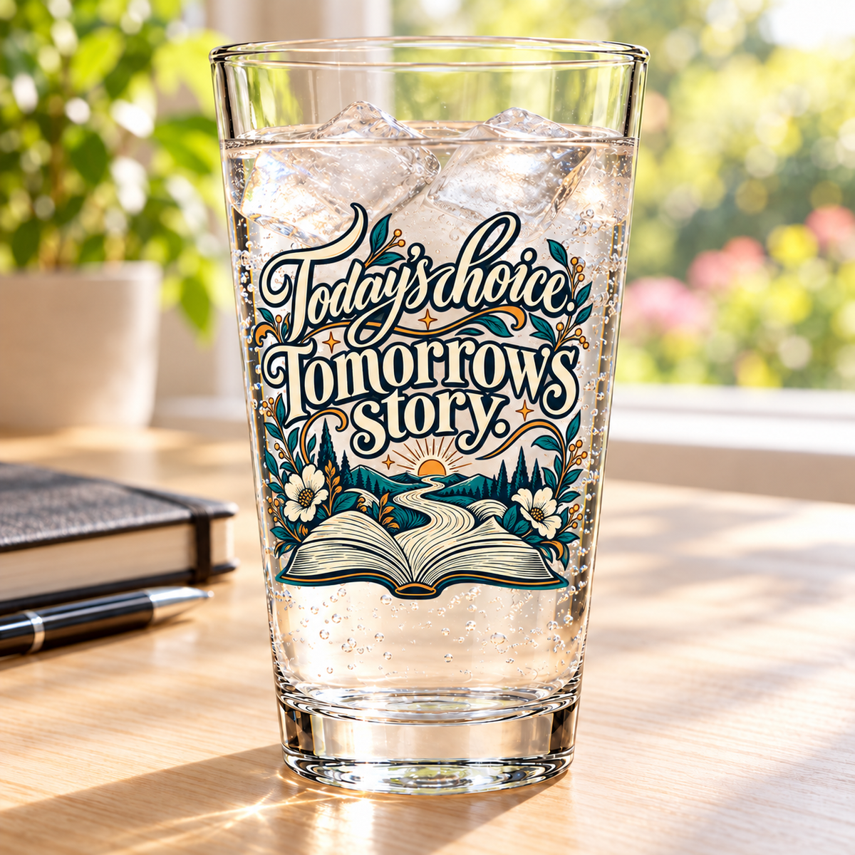 Today’s choice. Tomorrow’s story. Pint Glass — Inspirational & Artistic — lifestyle