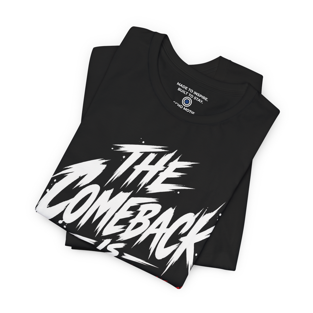 The Comeback Is Personal. — Simple & Direct — Black — folded