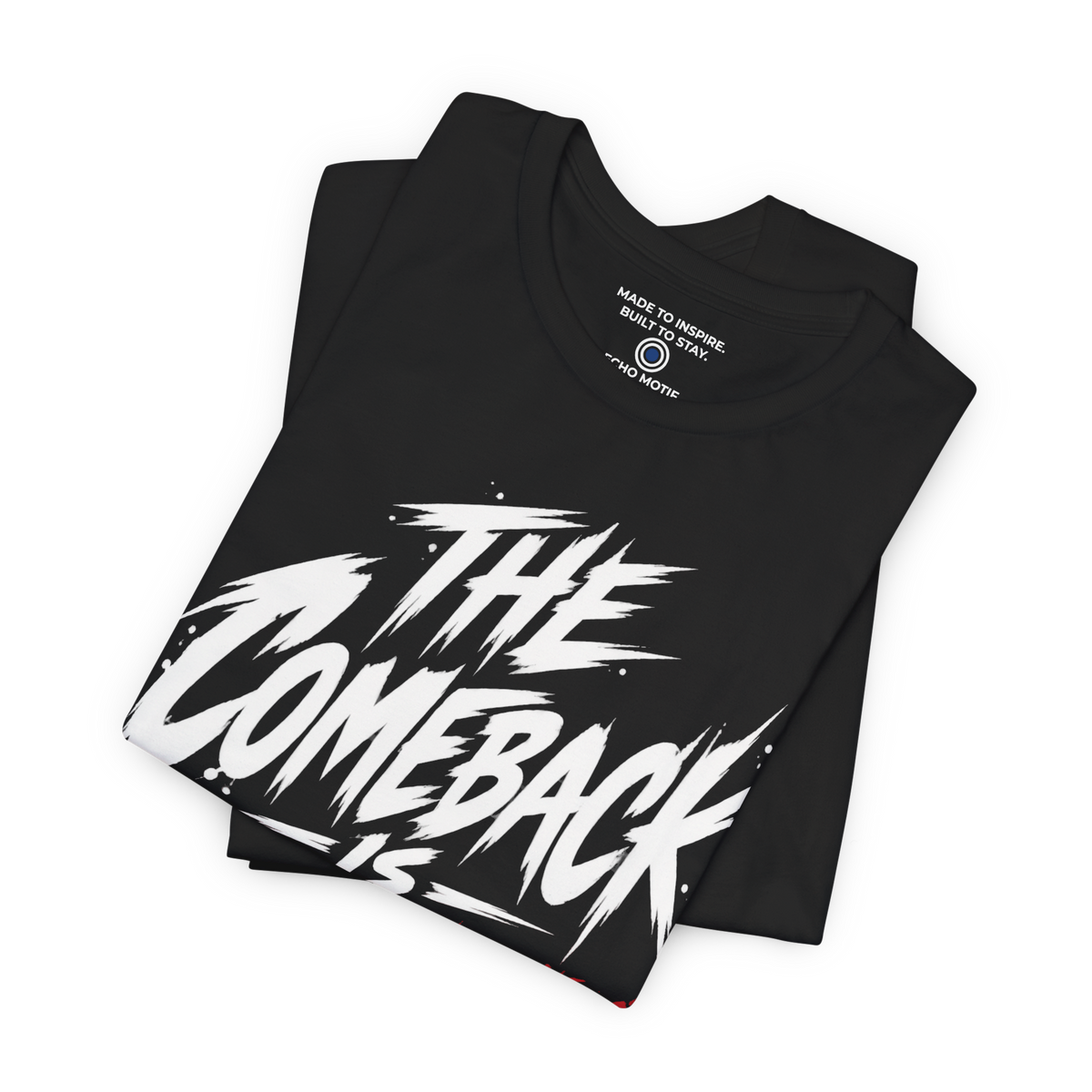 The Comeback Is Personal. — Simple & Direct — Black — folded