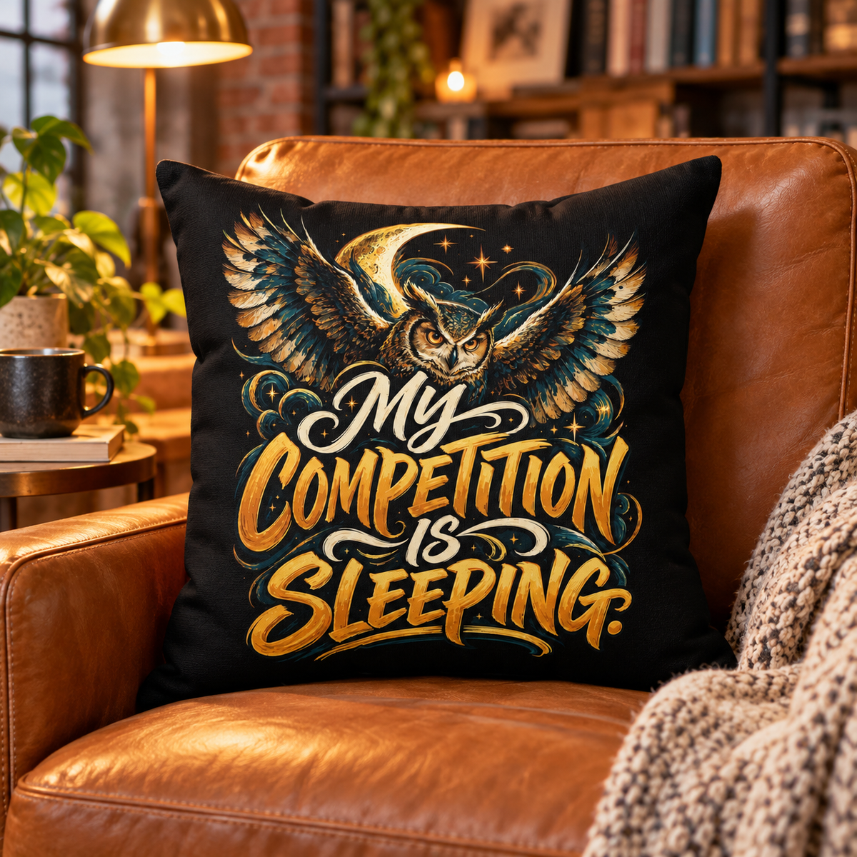 My competition is sleeping. — Inspirational & Artistic — black — lifestyle