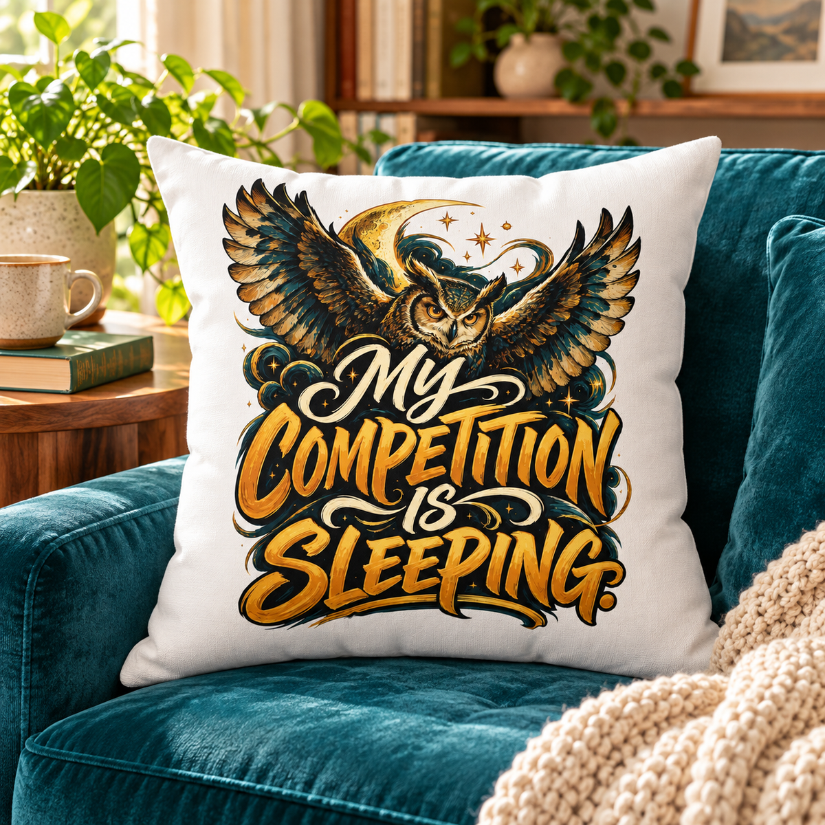 My competition is sleeping. — Inspirational & Artistic — white — lifestyle