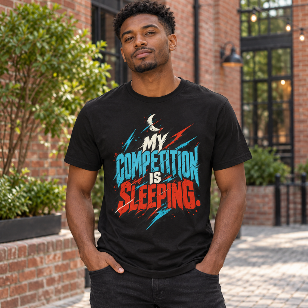 My competition is sleeping. — Graffiti & Street Art — Black — lifestyle