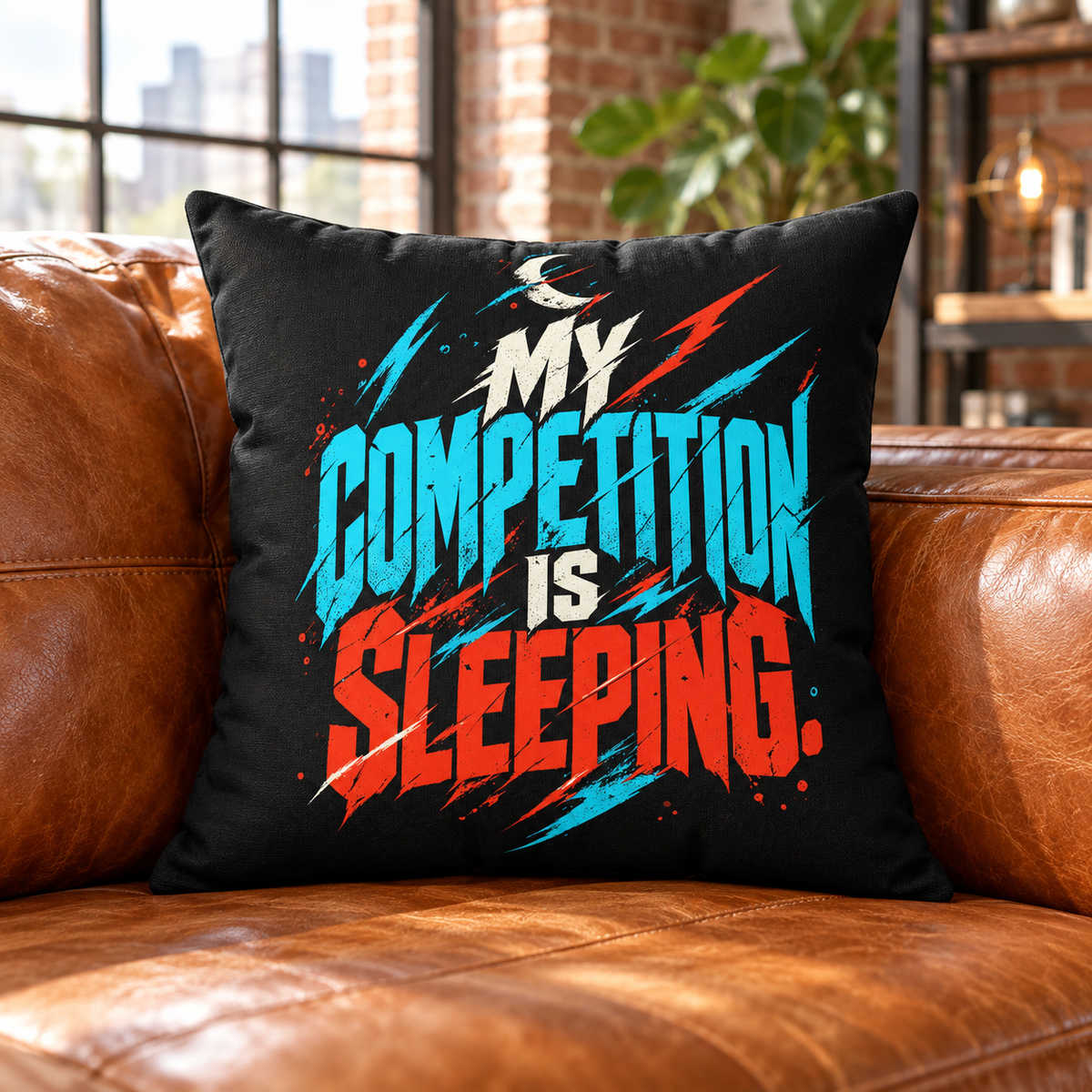 My competition is sleeping. — Graffiti & Street Art — black — lifestyle