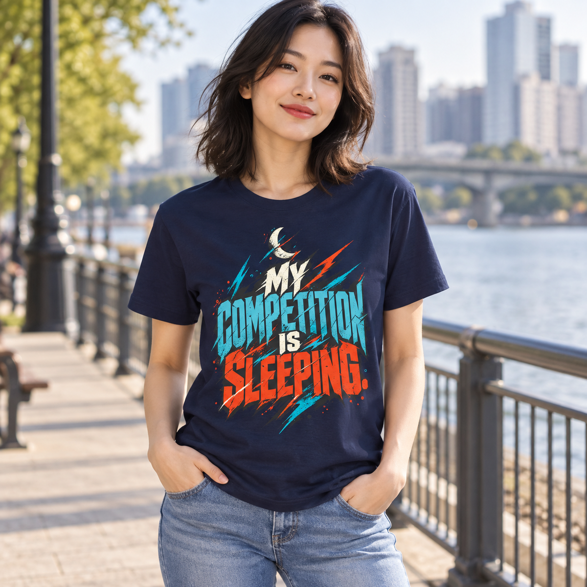 My competition is sleeping. — Graffiti & Street Art — Navy — lifestyle