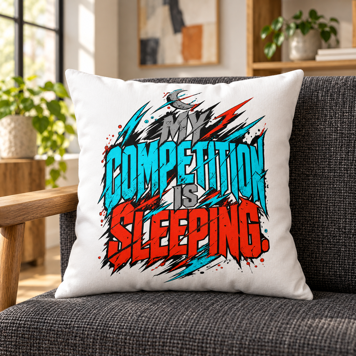 My competition is sleeping. — Graffiti & Street Art — white — lifestyle