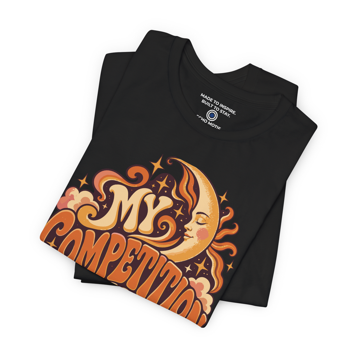 My competition is sleeping. — Retro & Psychedelic — Black — folded