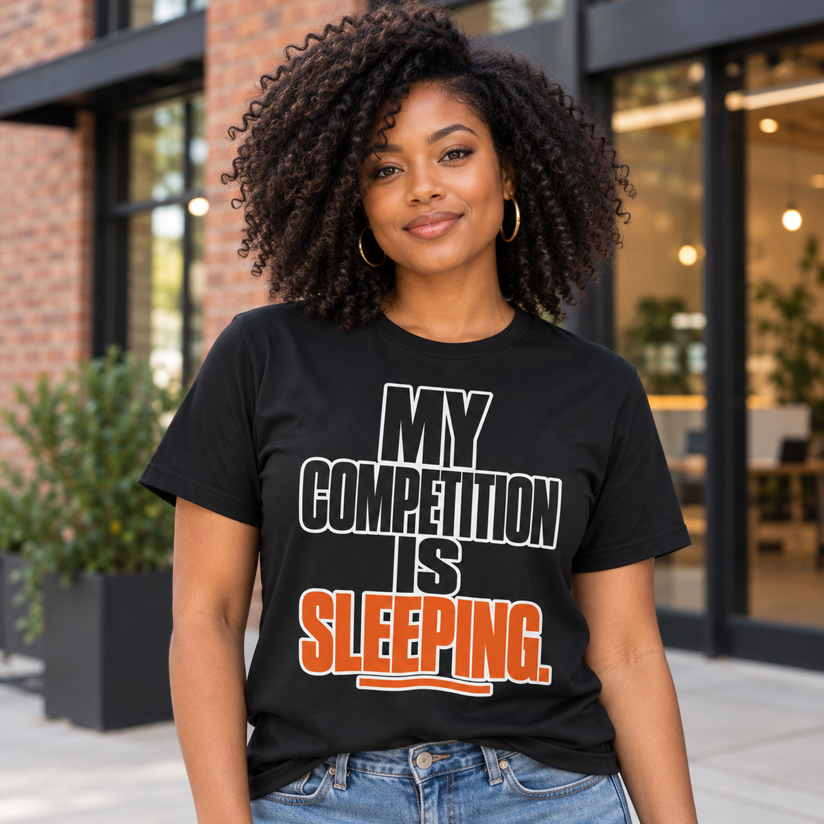My competition is sleeping. — Simple & Direct — Black — lifestyle