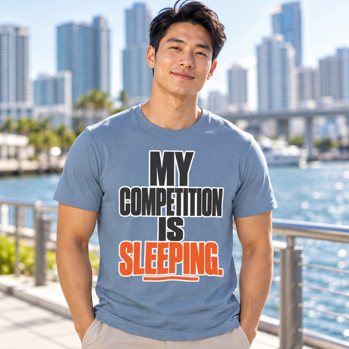 My competition is sleeping. — Simple & Direct — Steel Blue — lifestyle