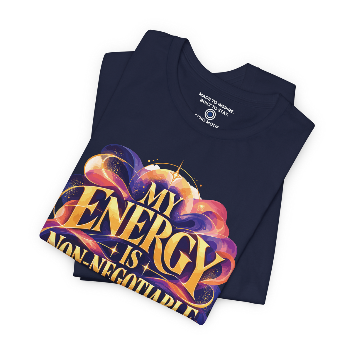 My Energy Is Non-Negotiable Inspirational & Artistic — Navy — folded