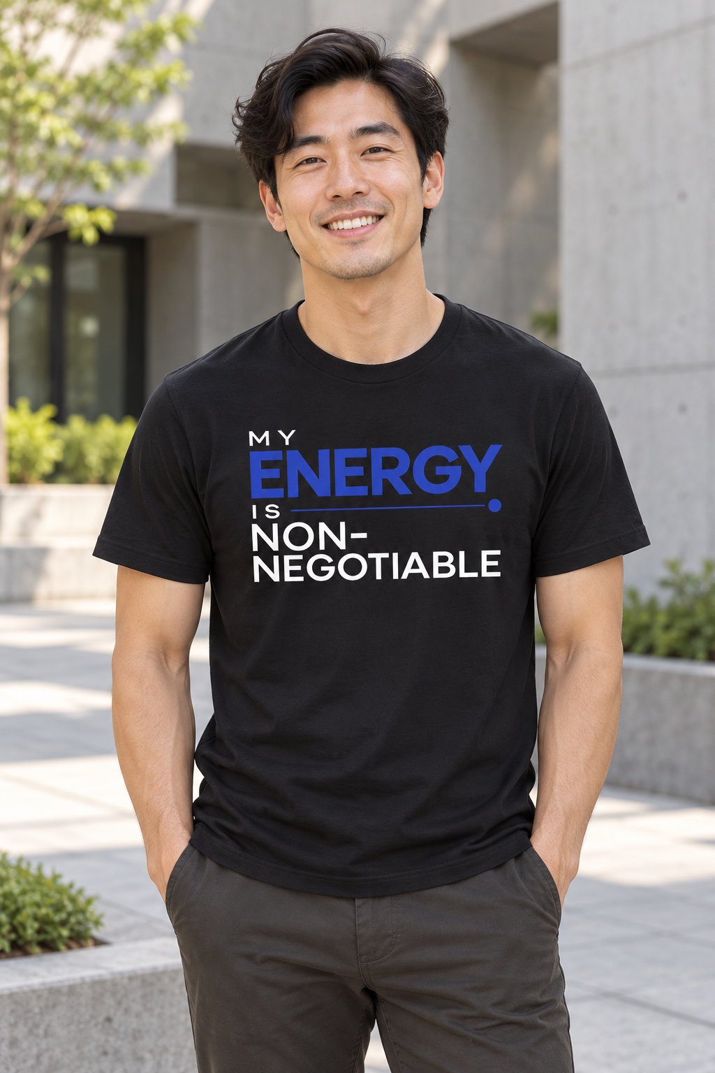 My Energy Is Non-Negotiable Modern & Minimalist — Black — lifestyle