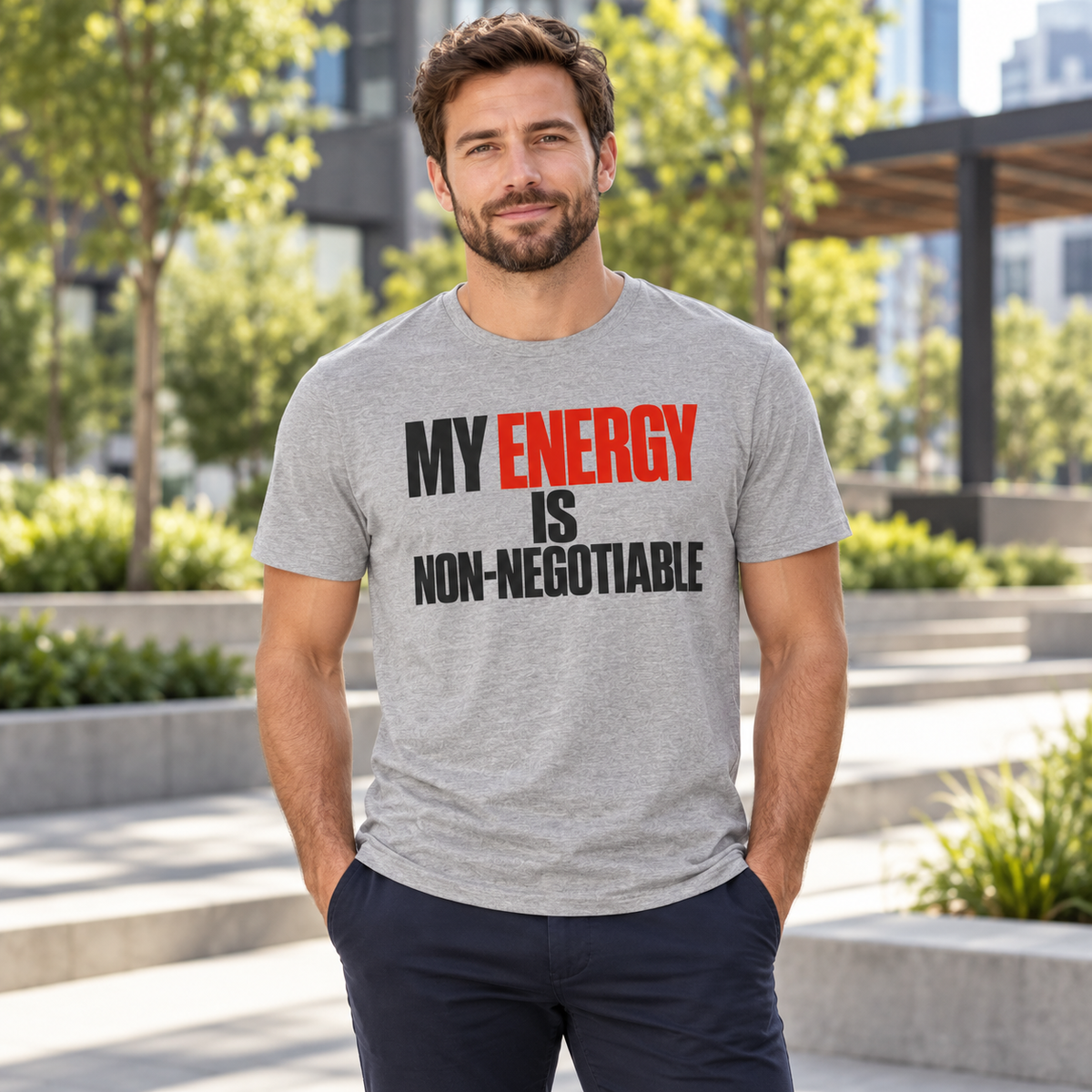 My Energy Is Non-Negotiable Simple & Direct — Athletic Heather — lifestyle