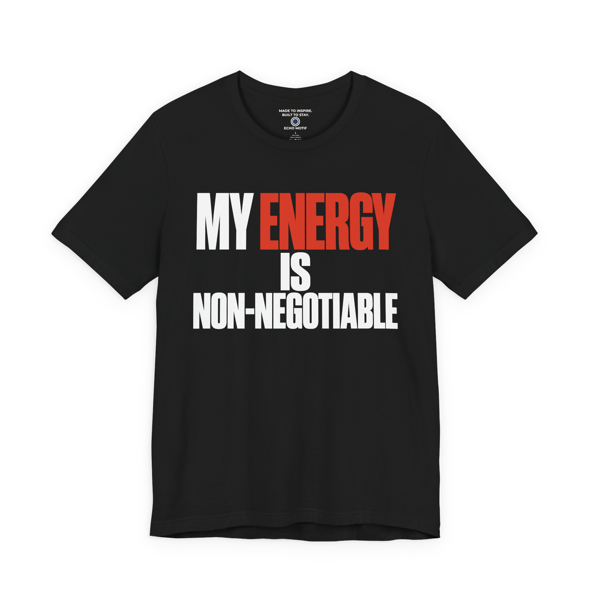 My Energy Is Non-Negotiable Simple & Direct — Black — front