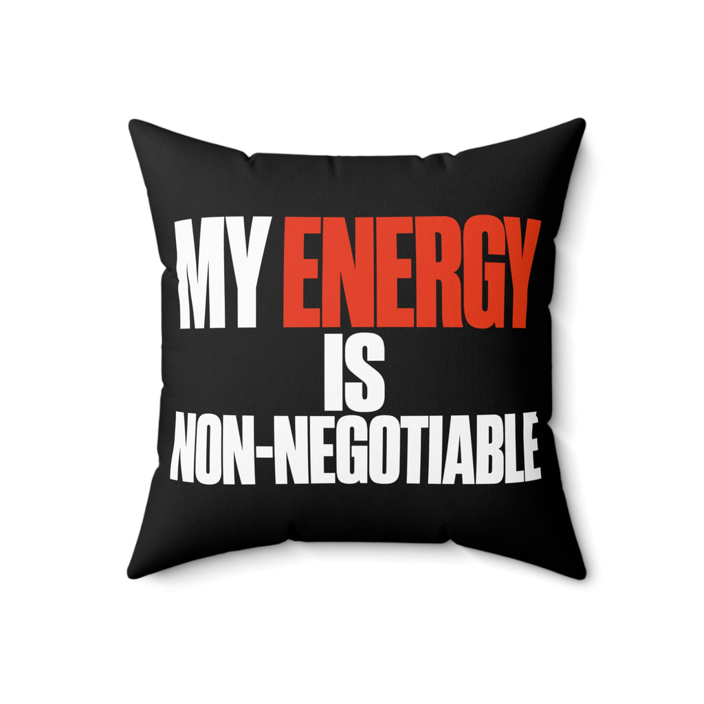 black Simple & Direct Energy pillow 18-inch front
