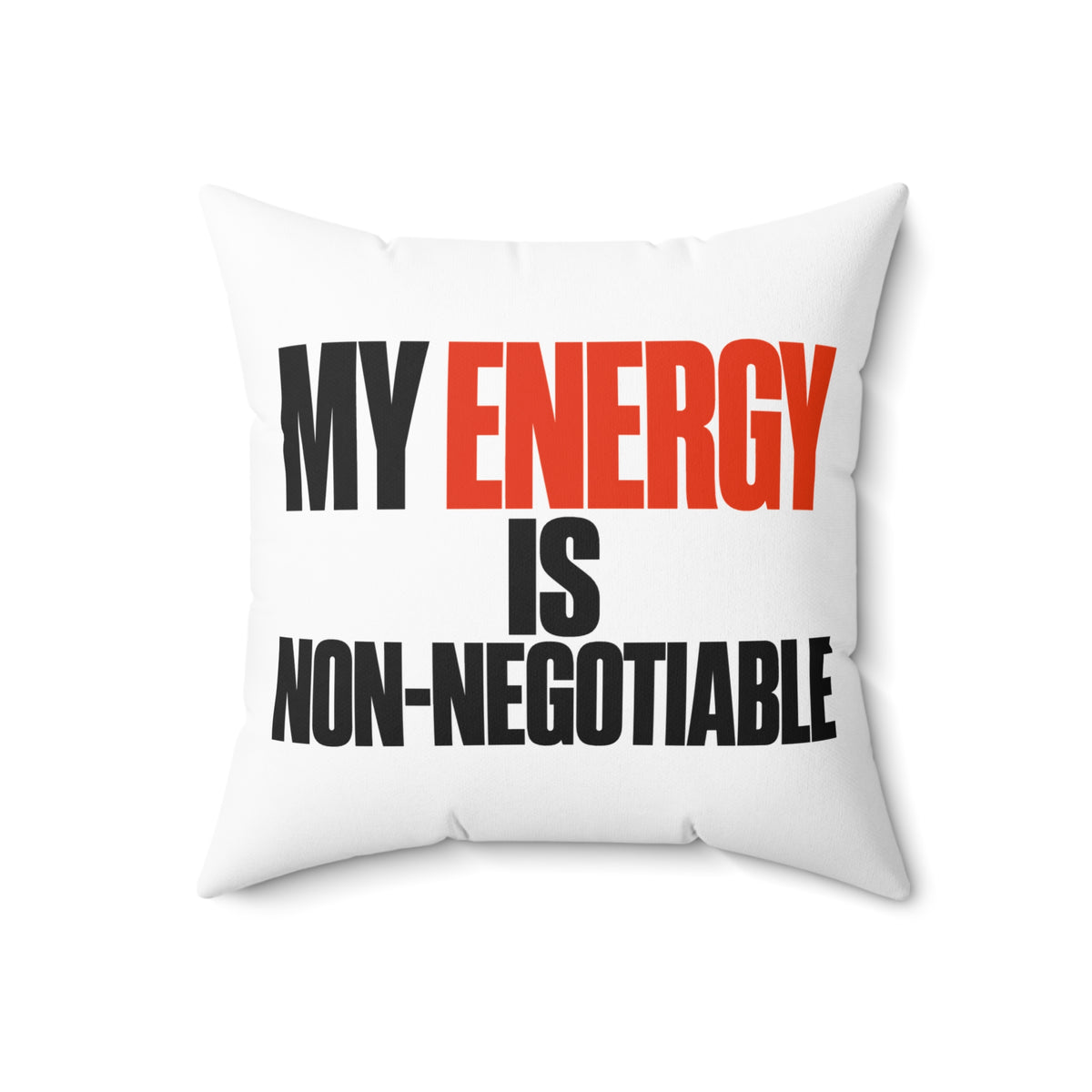 white Simple & Direct Energy pillow 18-inch front