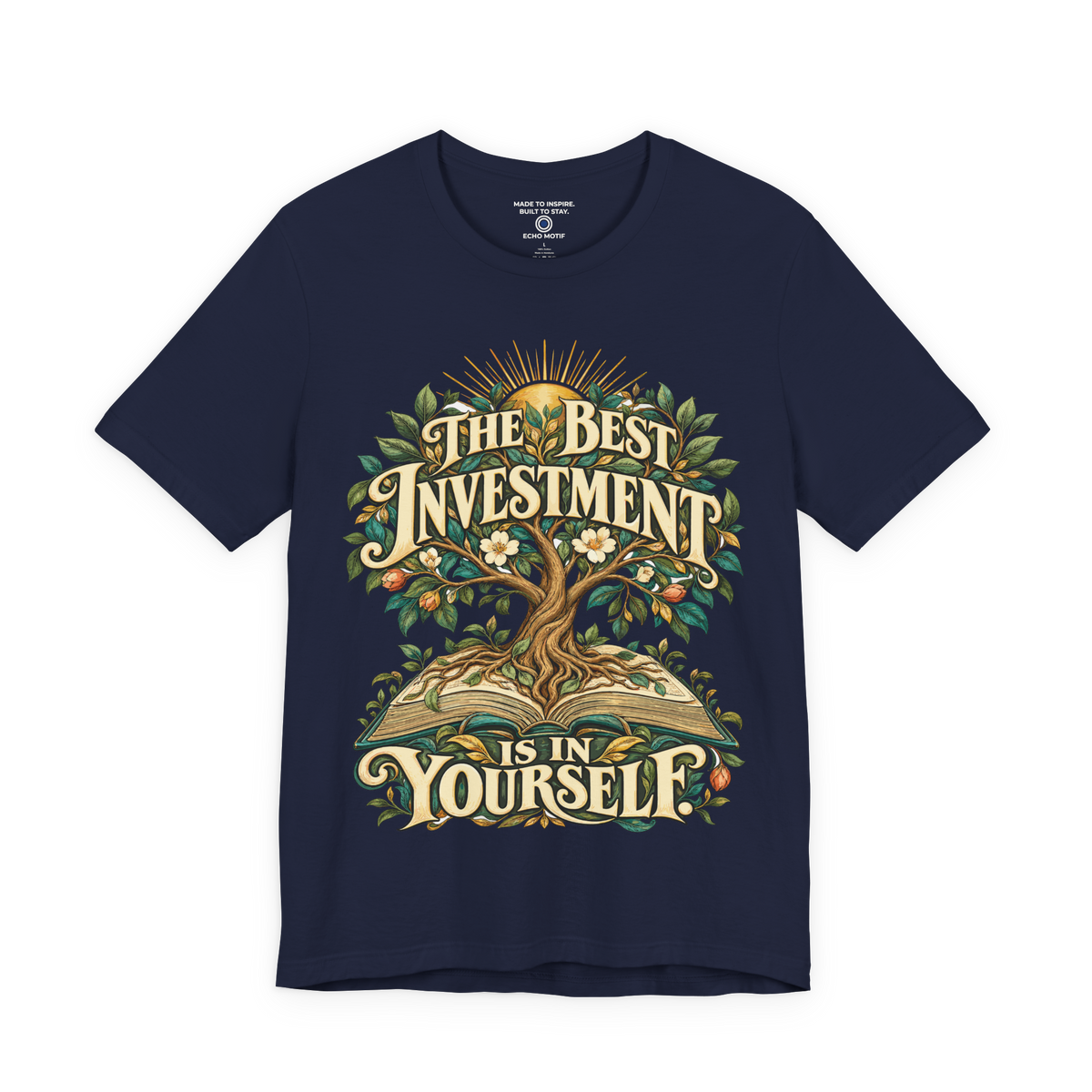 The Best Investment Is In Yourself. — Inspirational & Artistic — Navy — front