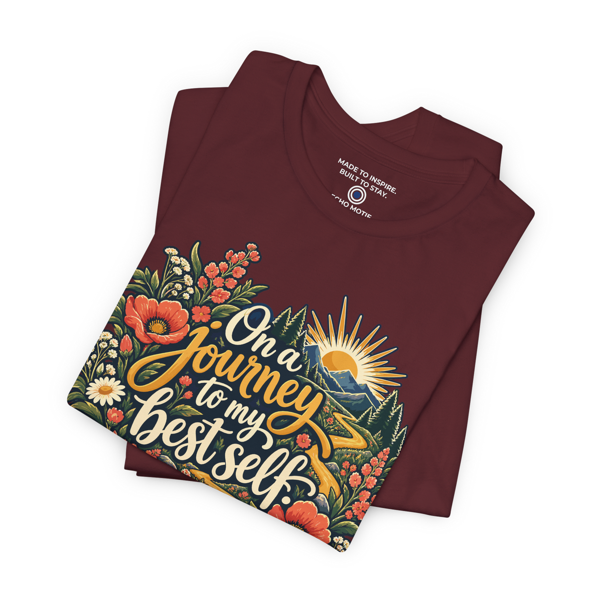 On a Journey to My Best Self. — Inspirational & Artistic — Maroon — folded