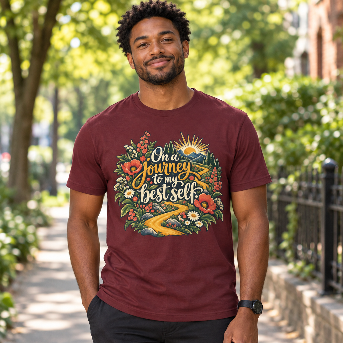 On a Journey to My Best Self. — Inspirational & Artistic — Maroon — lifestyle