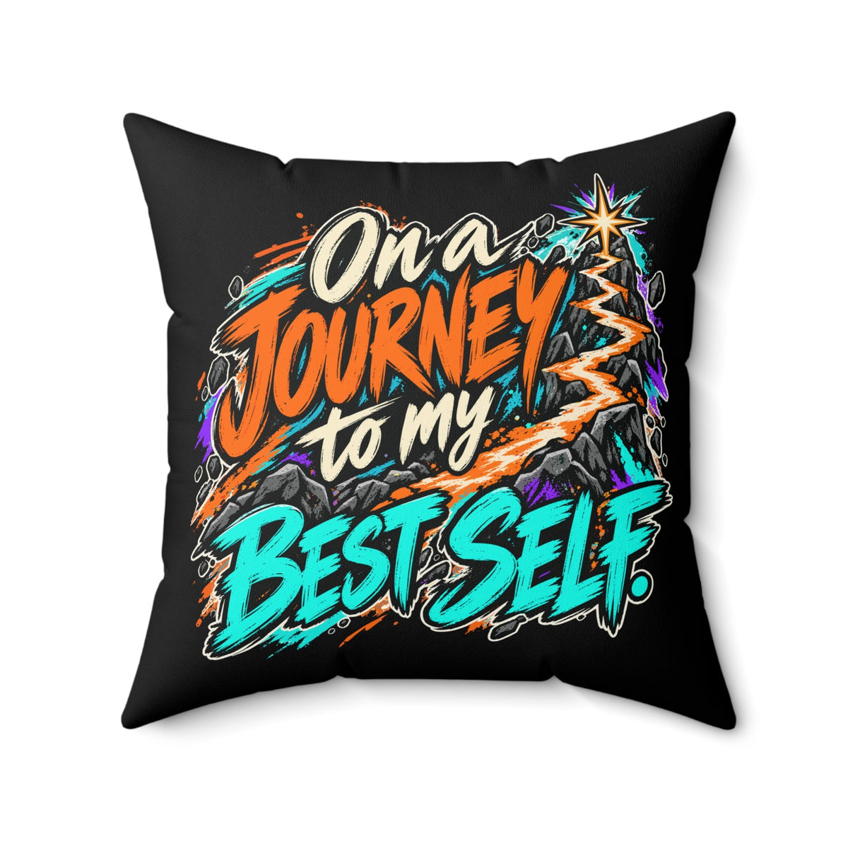 On a journey to my best self. — grunge — black pillow — 20-front