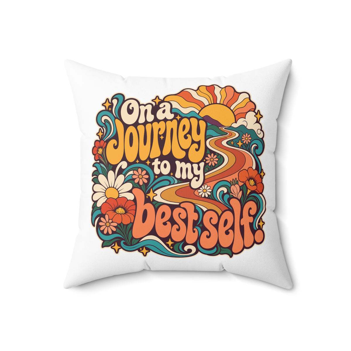 On a journey to my best self. — Retro & Psychedelic — white — 18-front