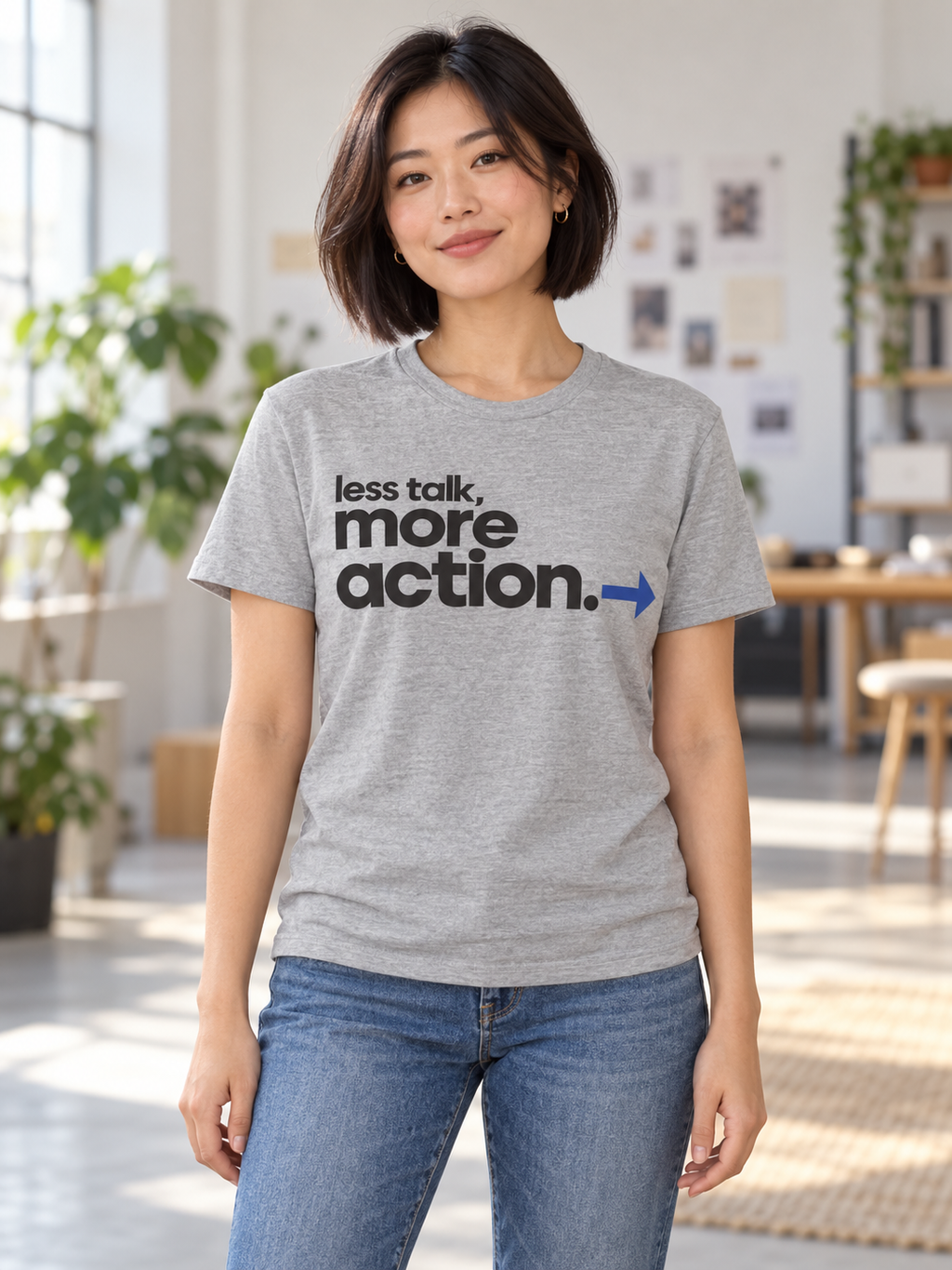 Less Talk, More Action. — Modern & Minimalist — Athletic Heather — lifestyle